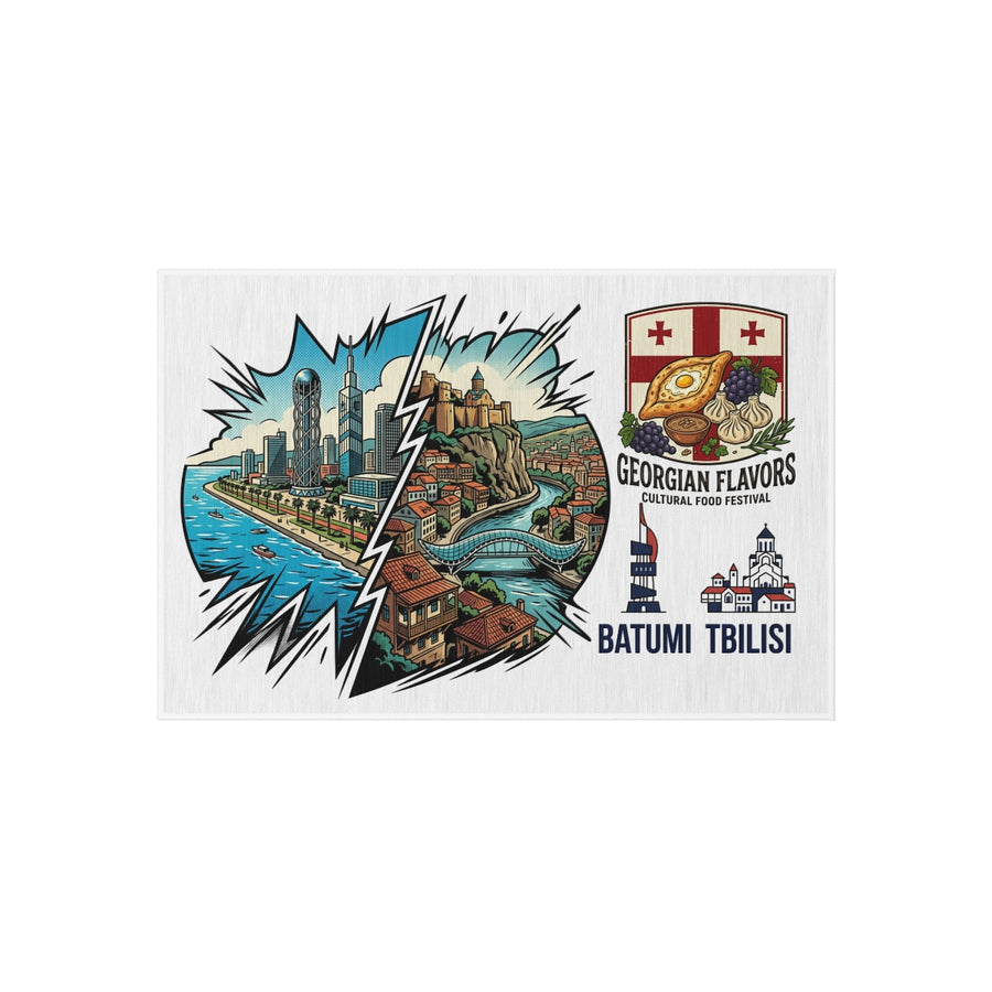 Outdoor Rug — Georgian Flavors Batumi Tbilisi Scenic Coastal Map Doormat