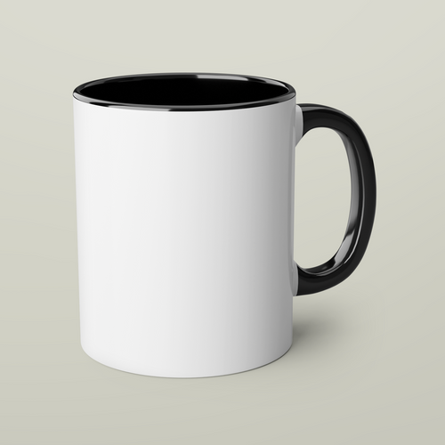 Blank 11 oz accent mug for AI Clothes personalization
