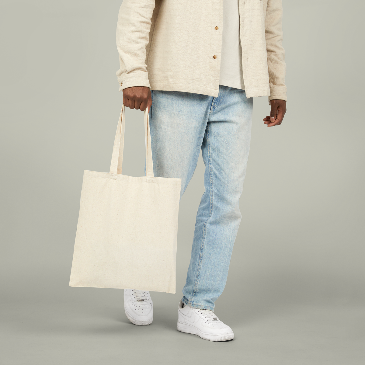 Blank cotton canvas tote bag for AI Clothes personalization